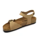 Leon Comfortstep 4307 bézs női bőr szandál 35-42- Birkenstockhoz hasonlatos talppal