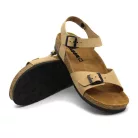 Leon Comfortstep 4307 bézs női bőr szandál 35-42- Birkenstockhoz hasonlatos talppal