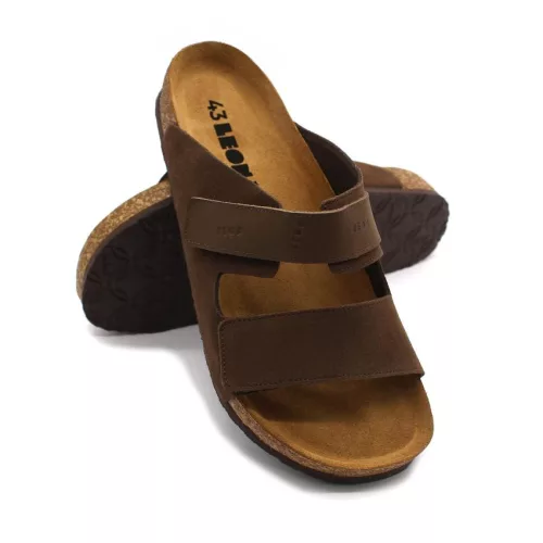 Leon Comfortstep 4704 barna férfi bőr papucs 42-47  anatómiai talppal