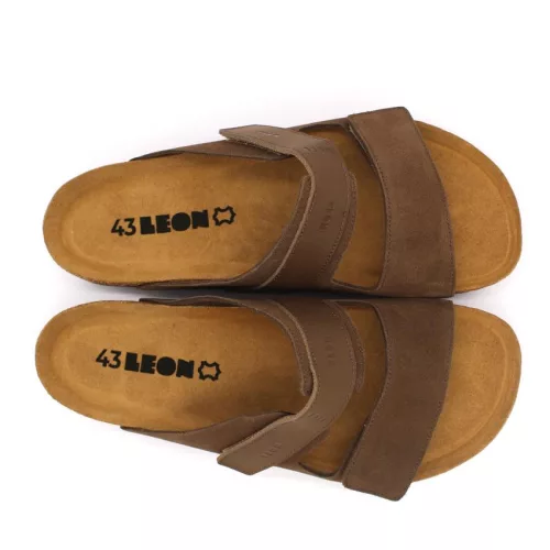 Leon Comfortstep 4704 barna férfi bőr papucs 42-47  anatómiai talppal