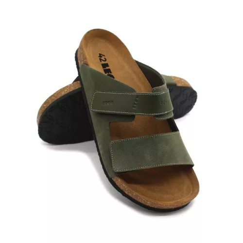 Leon Comfortstep 4704 zöld férfi bőr papucs anatómiai talppal 42-47