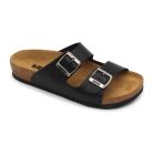 0Ft kiszállítás! Leon Comfortstep 4723 fekete férfi bőr papucs 44 -Birkenstockhoz hasonlatos talppal