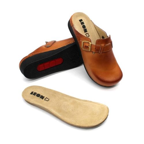 Leon Comfortstep 5000 barna női bőr klumpa kivehető talpbetéttel 36-41