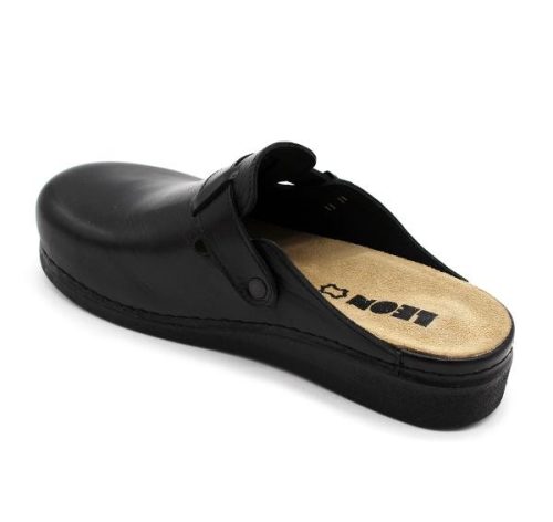 Leon Comfortstep 5000 fekete női bőr klumpa kivehető talpbetéttel 36-40