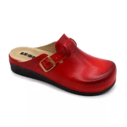   Leon Comfortstep 5000 piros női bőr klumpa kivehető talpbetéttel 36