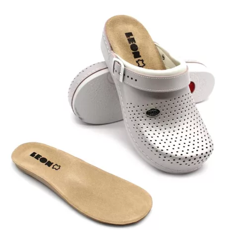 Leon Comfortstep 5002 perla női bőr klumpa kivehető talpbetéttel 36-41 (munkavédelmi)