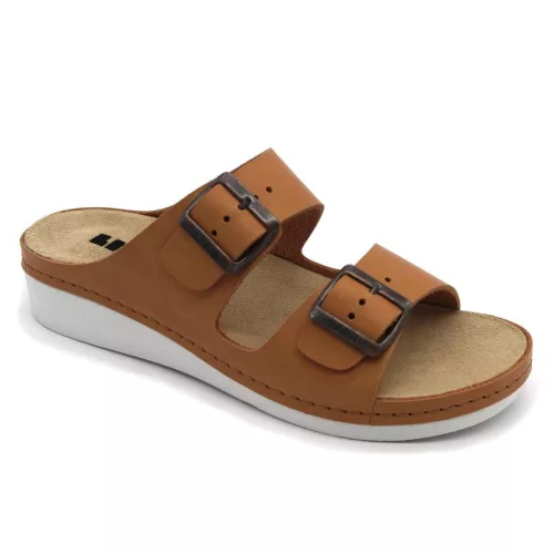 Leon Comfortstep 5012 barna-R női bőr papucs 37-40