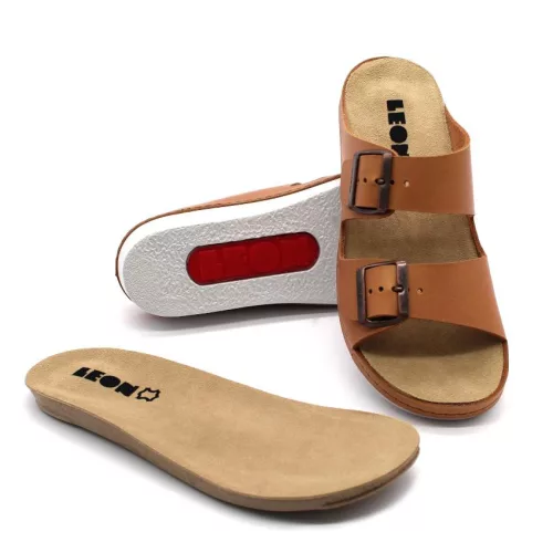 Leon Comfortstep 5012 barna-R női bőr papucs 37-40