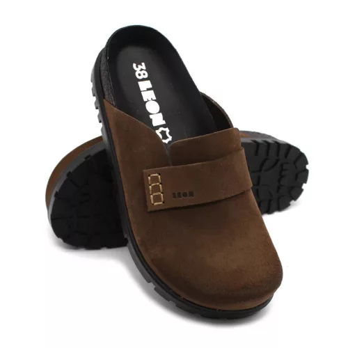 Leon Comfortstep 6001 barna női bőr klumpa 36-41- Birkenstockhoz hasonlatos talppal