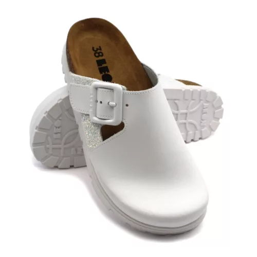 Leon Comfortstep 6005 fehér női bőr klumpa 36, 38-40- Birkenstockhoz hasonlatos talppal