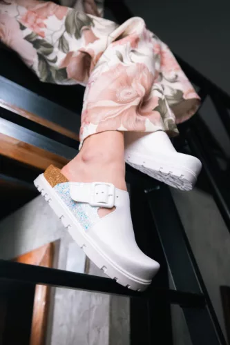 Leon Comfortstep 6005 fehér női bőr klumpa 36, 38-40- Birkenstockhoz hasonlatos talppal