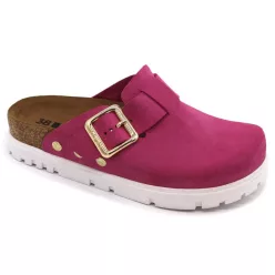   Leon Comfortstep 6006 ciklámen női bőr klumpa 36-41- Birkenstockhoz hasonlatos talppal