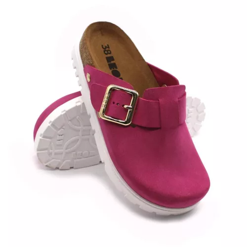 Leon Comfortstep 6006 ciklámen női bőr klumpa 36-41- Birkenstockhoz hasonlatos talppal