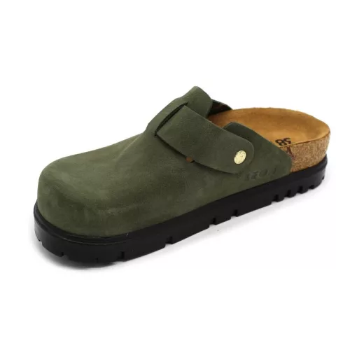 Leon Comfortstep 6006 zöld női bőr klumpa 36-41- Birkenstockhoz hasonlatos talppal