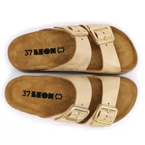 Leon Comfortstep 6010 arany női bőr papucs 36-40 - Birkenstockhoz hasonlatos talppal