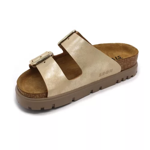 Leon Comfortstep 6010 arany női bőr papucs 36-40 - Birkenstockhoz hasonlatos talppal
