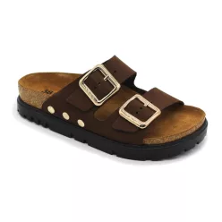   Leon Comfortstep 6011 barna nubuk női bőr papucs 36-41 - anatómiai talppal