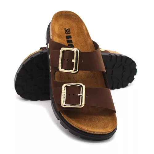 Leon Comfortstep 6011 barna nubuk női bőr papucs 36-41 - anatómiai talppal