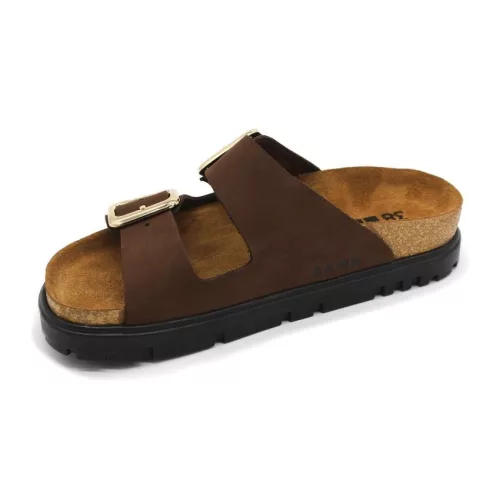 Leon Comfortstep 6011 barna nubuk női bőr papucs 36-41 - anatómiai talppal