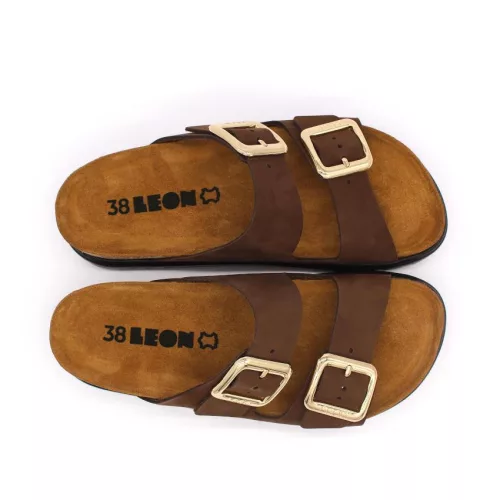 Leon Comfortstep 6011 barna nubuk női bőr papucs 36-41 - anatómiai talppal