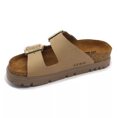 Leon Comfortstep 6011 bézs nubuk női bőr papucs 36-41 - anatómiai talppal