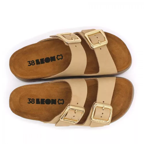 Leon Comfortstep 6011 bézs nubuk női bőr papucs 36-41 - anatómiai talppal