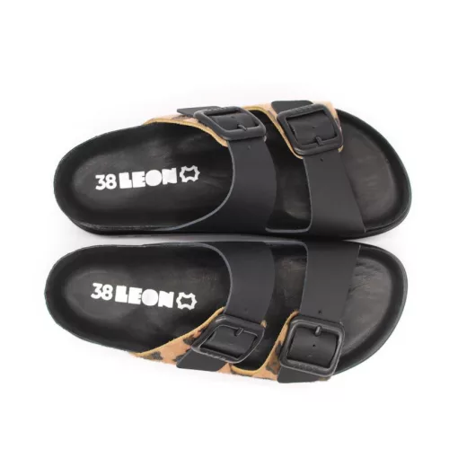 Leon Comfortstep 6024 fekete női bőr papucs 36-41 - anatómiai talppal