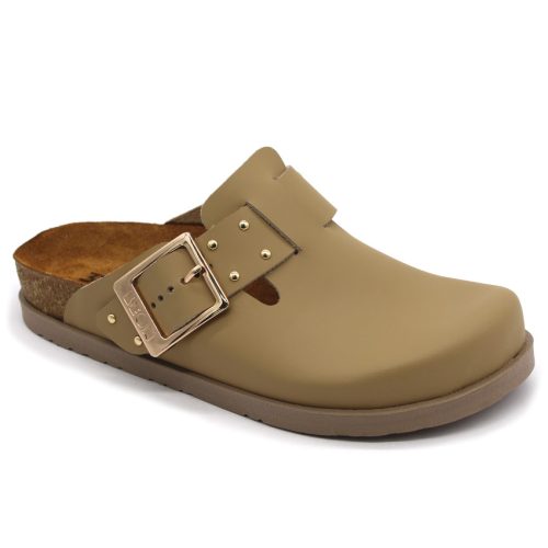 Leon Comfortstep 7002 bézs női bőr klumpa 36-42- Birkenstockhoz hasonlatos talppal