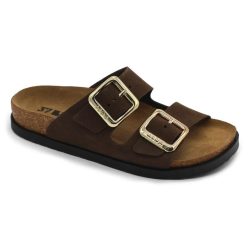   Leon Comfortstep 7010 barna velúr női bőr papucs 36-41 -Birkenstockhoz hasonlatos talppal