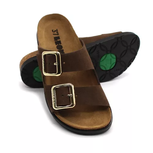 Leon Comfortstep 7010 barna velúr női bőr papucs 36-40 -Birkenstockhoz hasonlatos talppal