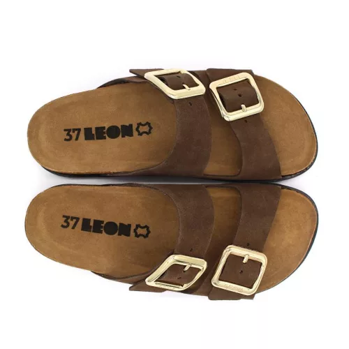 Leon Comfortstep 7010 barna velúr női bőr papucs 36-40 -Birkenstockhoz hasonlatos talppal