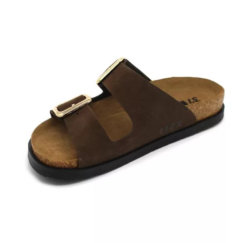 Leon Comfortstep 7010 barna velúr női bőr papucs 36-40 -Birkenstockhoz hasonlatos talppal