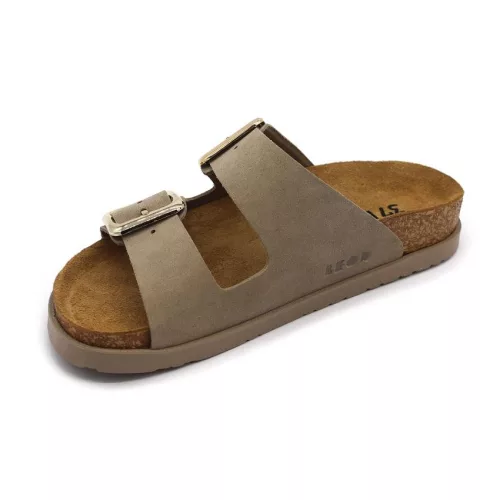 Leon Comfortstep 7010 szürke női bőr papucs 36-41 -Birkenstockhoz hasonlatos talppal