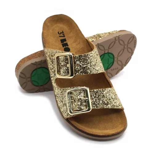 Leon Comfortstep 7011 arany női bőr papucs 37-40 -Birkenstockhoz hasonlatos talppal