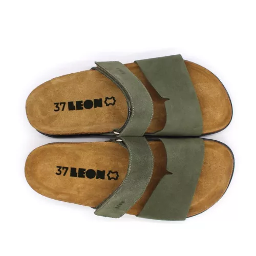 Leon Comfortstep 7020 zöld női bőr papucs 36-41 -Birkenstockhoz hasonlatos talppal