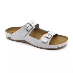 Leon Comfortstep 702 fehér férfi bőr papucs 42-46
