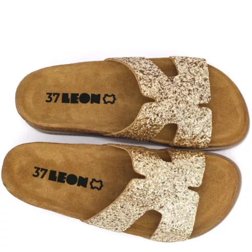 Leon Comfortstep 7030 arany női bőr papucs 36-41 -Birkenstockhoz hasonlatos talppal