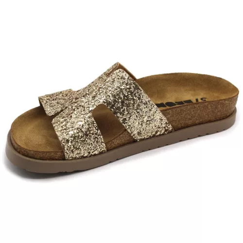 Leon Comfortstep 7030 arany női bőr papucs 36-41 -Birkenstockhoz hasonlatos talppal