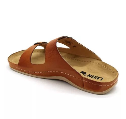 Leon Comfortstep 703 barna férfi bőr papucs 41-46