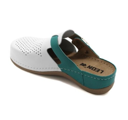 Leon Comfortstep 901 türkiz női bőr papucs 35-42