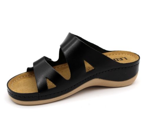 Leon Comfortstep 906 fekete női bőr papucs 35-42 (munkavédelmi)