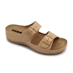 Leon Comfortstep 908 női bézs-R bőr papucs 36-42