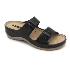 Leon Comfortstep 908 női fekete bőr papucs 36