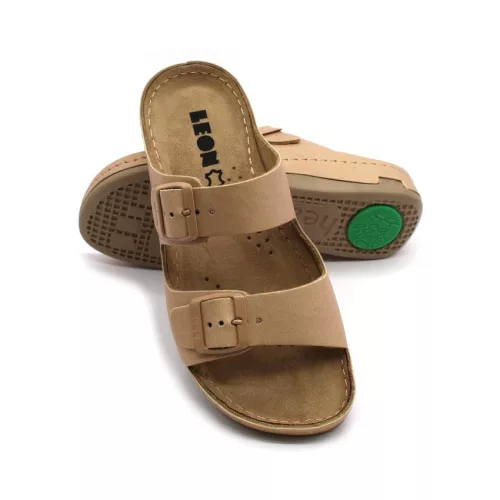 Leon Comfortstep 955 bézs-R női bőr papucs 36