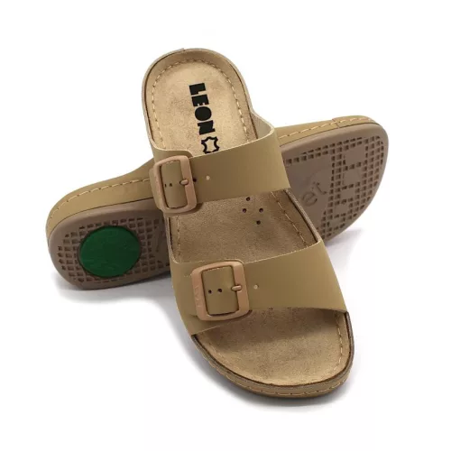 Leon Comfortstep 955 női bézs bőr papucs 37-41