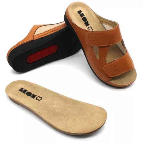 LEON Comfort női bőr papucs 5010