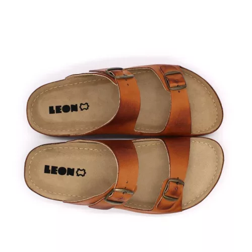 LEON Comfort férfi bőr papucs 703