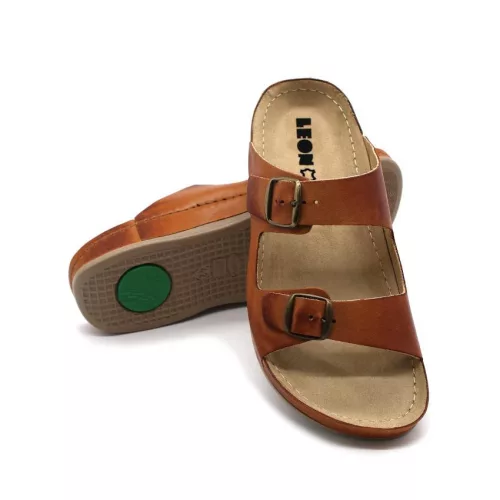 LEON Comfort férfi bőr papucs 703