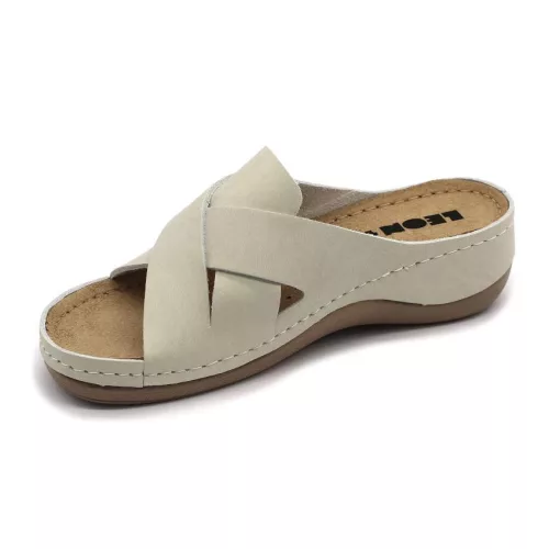 LEON Comfort női bőr papucs 932