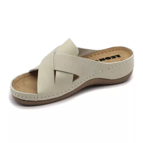 LEON Comfort női bőr papucs 932